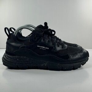 Brandblack Saga Men 6.5 Black Leather Mesh Vibram Sole Sneakers 428BB BBK